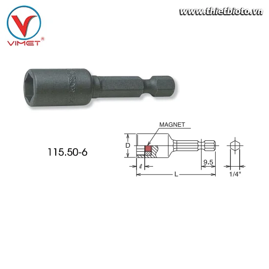 Đầu khẩu lục giác 6mm Koken 115.50-6