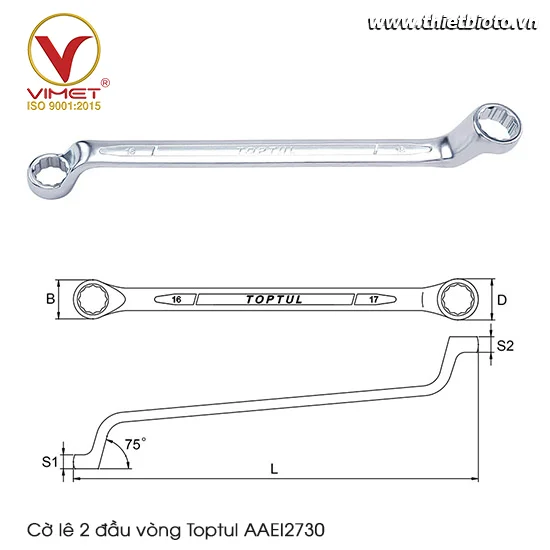 Cờ lê 2 đầu vòng Toptul AAEI2730