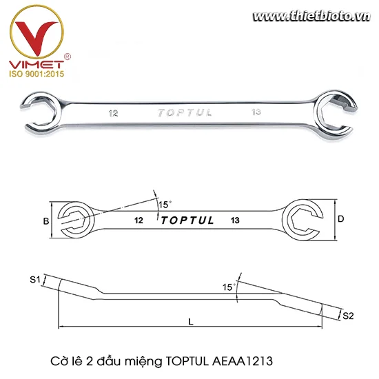 Cờ lê 2 đầu miệng TOPTUL AEAA1213