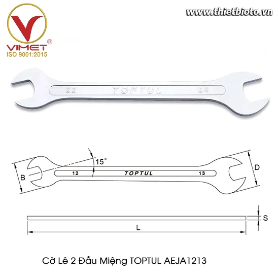 Cờ lê 2 đầu miệng TOPTUL AEJA1213