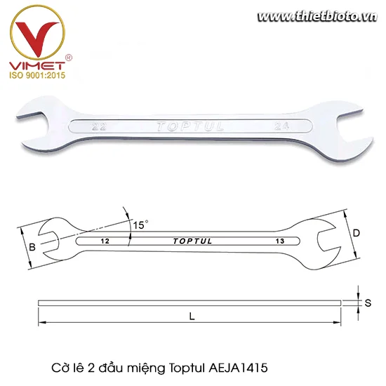 Cờ lê 2 đầu miệng TOPTUL AEJA1415