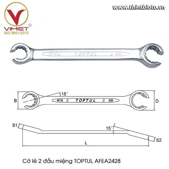 Cờ lê 2 đầu miệng TOPTUL AFEA2429