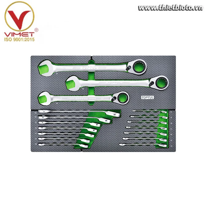 Bộ 17 cờ lê kết hợp có vòng bánh cóc đảo chiều – dòng Pro-Series TOPTUL GED0172