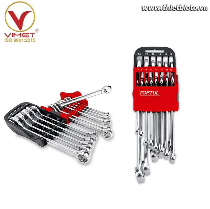 Bộ cờ lê vòng miệng hiệu suất cao lệch 15° TOPTUL GSAX1402