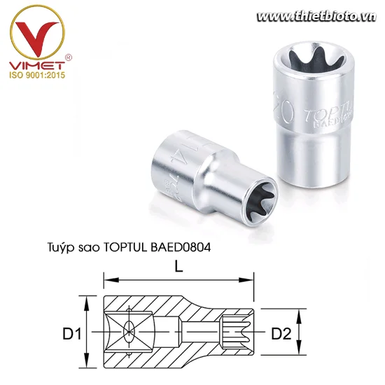 Tuýp sao 1/4" TOPTUL BAED0804