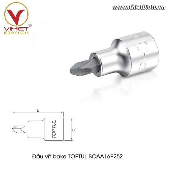 Đầu vít bake 1/2" TOPTUL BCAA16P252