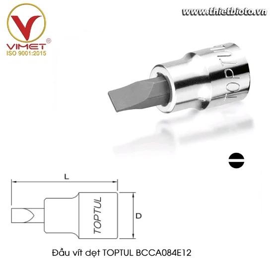 Đầu vít dẹt 1/4" TOPTUL BCCA084E12