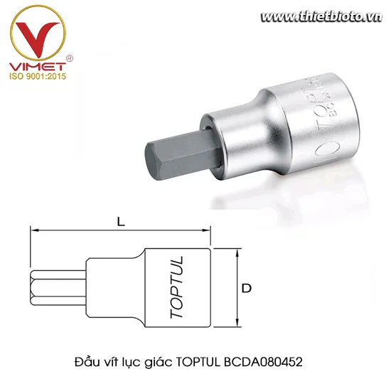 Đầu vít lục giác 1/4" TOPTUL BCDA080452