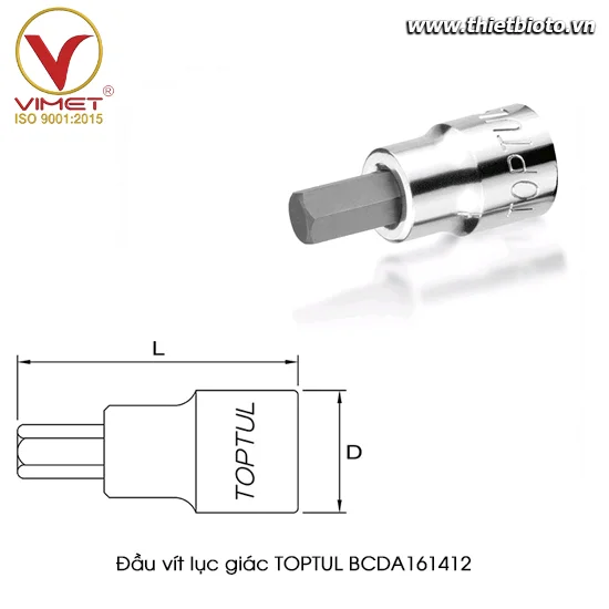Đầu vít lục giác 1/2" TOPTUL BCDA161412