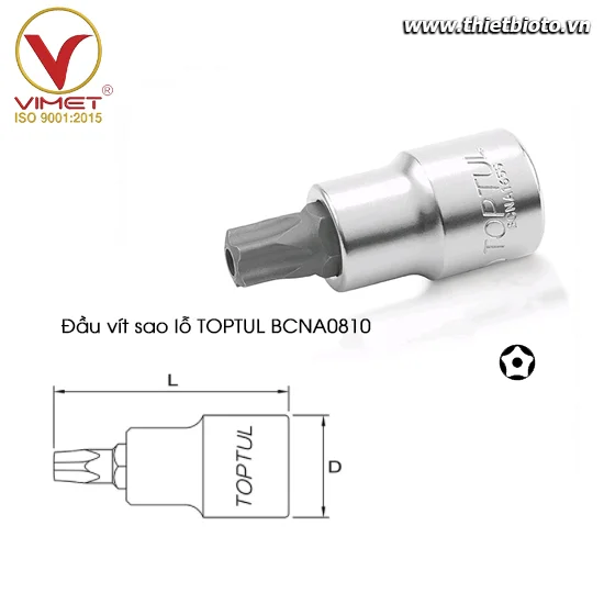 Đầu vít sao lỗ 1/4" TOPTUL BCNA0810