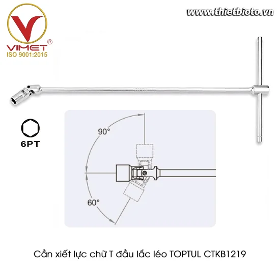 Cần xiết lực chữ T đầu lục giác lắt léo TOPTUL CTKB1219