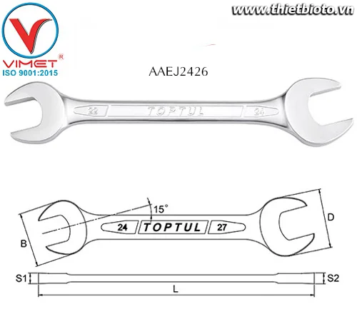 Cờ lê 2 đầu miệng Toptul AAEJ2426