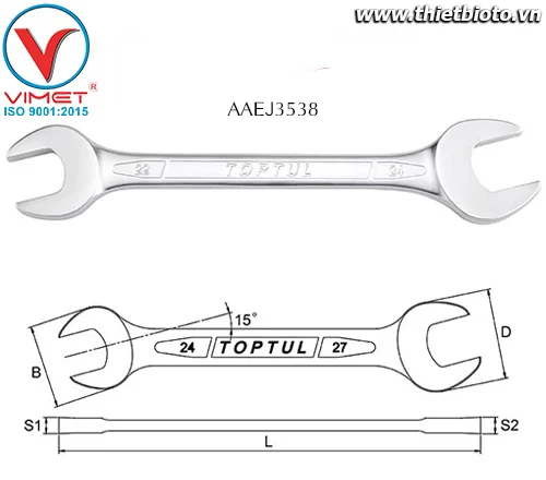 Cờ lê 2 đầu miệng Toptul AAEJ3538