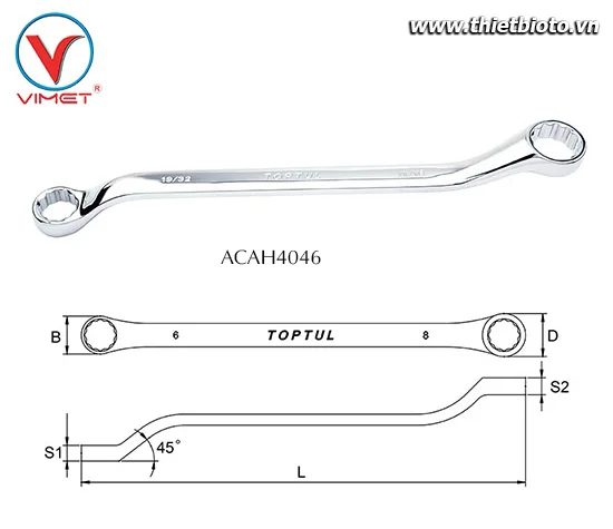 Cờ lê 2 đầu vòng Toptul ACAH4046