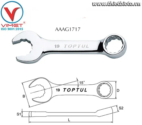 Cờ lê đầu vòng mở Toptul AAAG1717(ngưng sản xuất)
