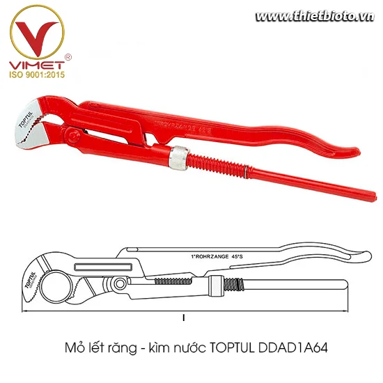 Mỏ lết răng - kìm nước TOPTUL DDAD1A64