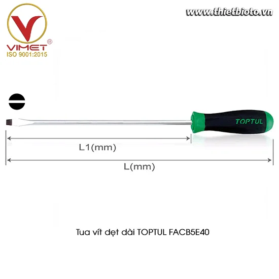 Tua vít dẹt dài TOPTUL FACB5E40
