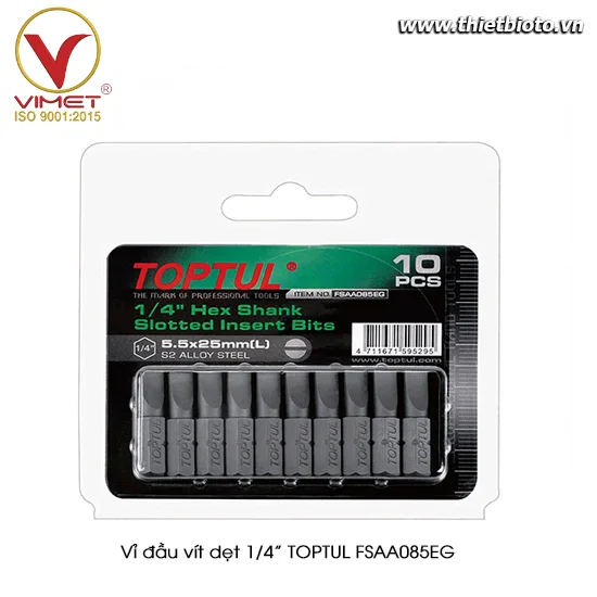 Vỉ đầu vít dẹt 1/4” TOPTUL FSAA085EG