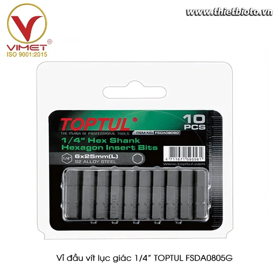 Vỉ đầu vít lục giác 1/4” TOPTUL FSDA0805G