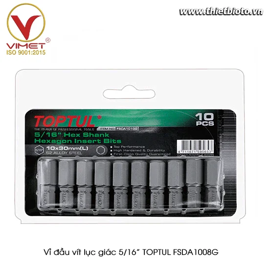 Vỉ đầu vít lục giác 5/16" TOPTUL FSDA1008G