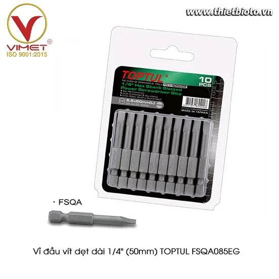Vỉ đầu vít dẹt dài 1/4" (50mm) TOPTUL FSQA085EG