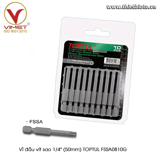 Vỉ đầu vít sao 1/4" (50mm) TOPTUL FSSA0810G
