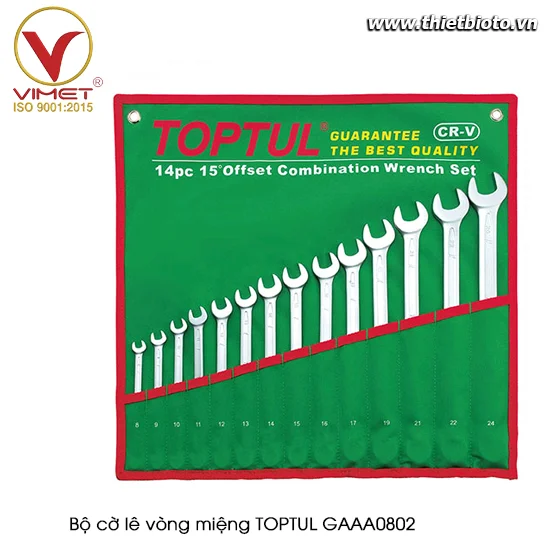 Bộ cờ lê vòng miệng TOPTUL GAAA0802