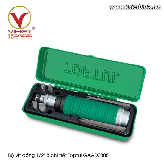Bộ vít đóng 1/2" 8 chi tiết Toptul GAAD0808