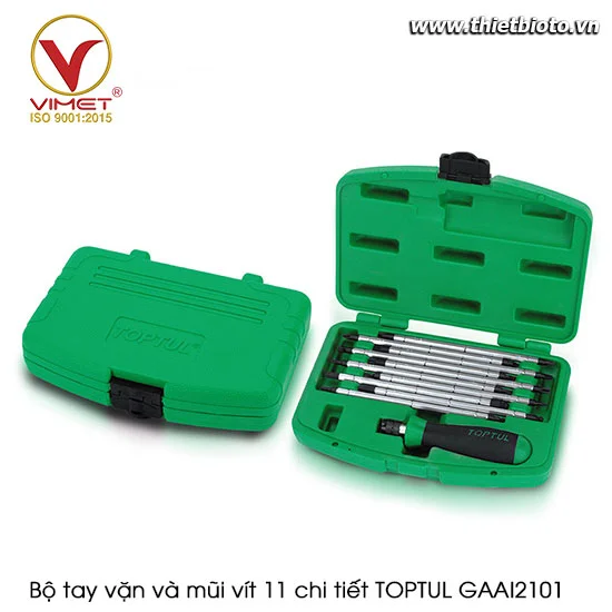 Bộ tay vặn và mũi vít 11 chi tiết TOPTUL GAAI2101
