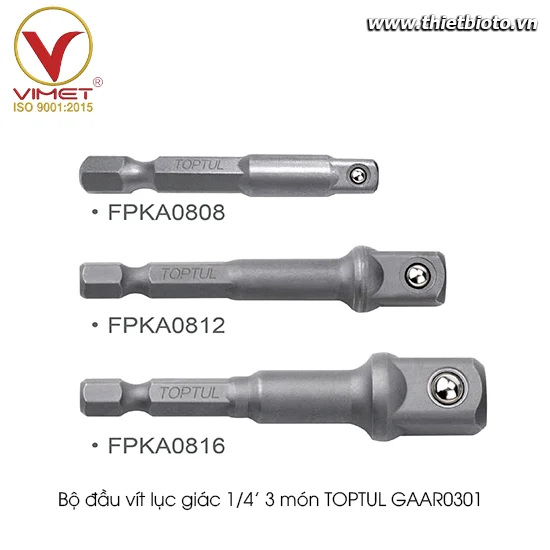 Bộ đầu vít lục giác 1/4' 3 chi tiết