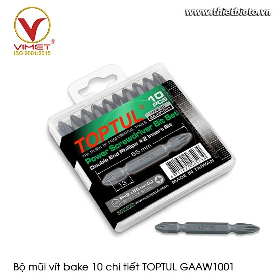 Bộ mũi vít bake 10 chi tiết TOPTUL GAAW1001