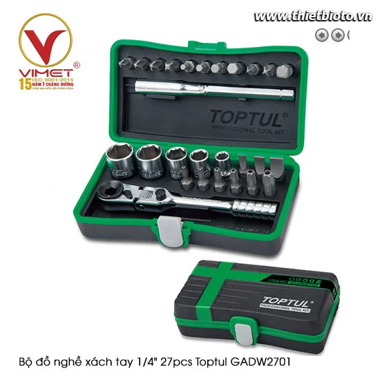 Bộ đồ nghề xách tay 1/4" 27pcs Toptul GADW2701
