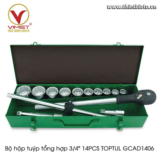 Bộ hộp tuýp tổng hợp 3/4" 14PCS TOPTUL GCAD1406