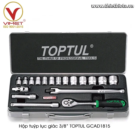 Hộp đầu tuýp 3/8" 18 chi tiết TOPTUL GCAD1815