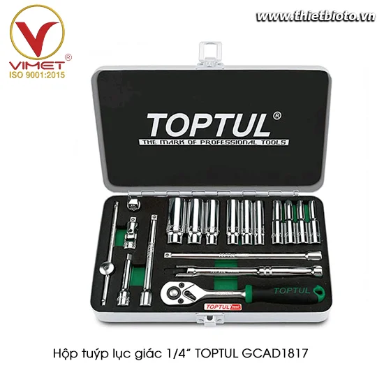 Hộp đầu tuýp 1/4" 18 chi tiết TOPTUL GCAD1817