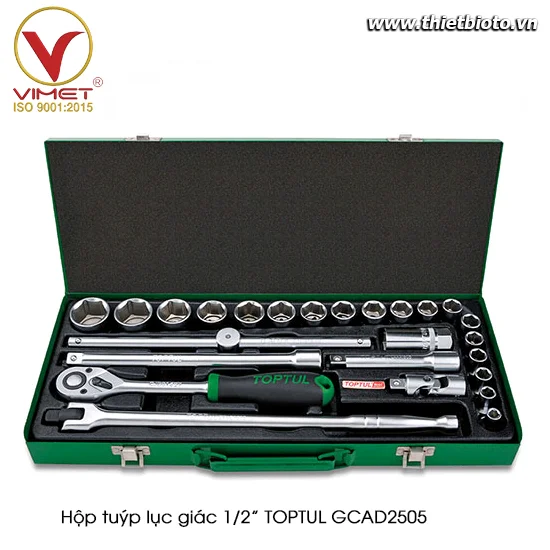 Hộp đầu tuýp 1/2" 25 chi tiết TOPTUL GCAD2505