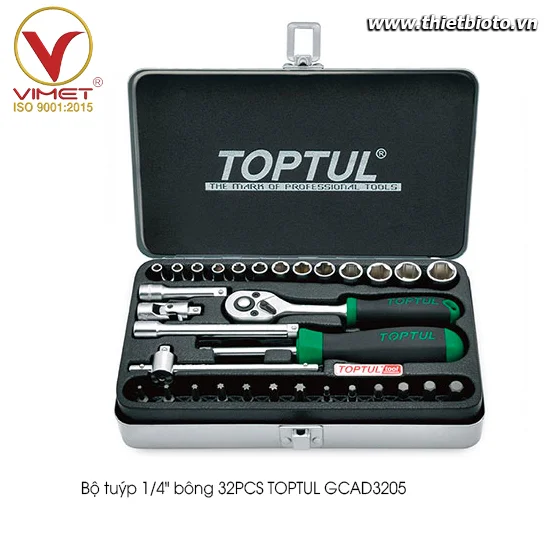 Bộ tuýp 1/4" bông 32PCS TOPTUL GCAD3205