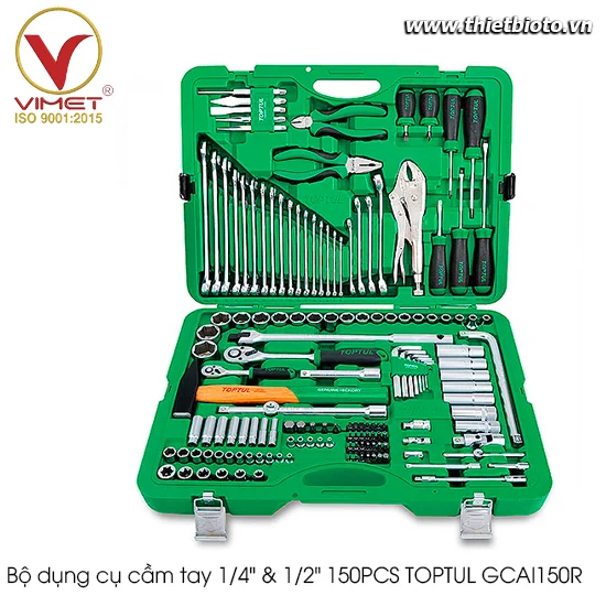 Bộ dụng cụ cầm tay 1/4" & 1/2" 150PCS TOPTUL GCAI150R