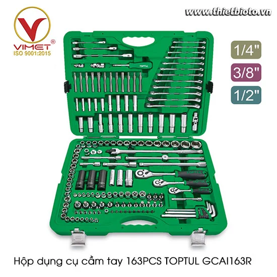 Bộ dụng cụ cầm tay 163 chi tiết TOPTUL GCAI163R