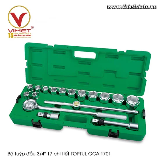 Bộ tuýp đầu 3/4" 17 chi tiết TOPTUL GCAI1701