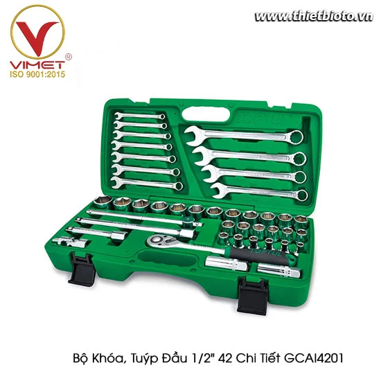 Bộ khóa, tuýp đầu 1/2" 42 chi tiết TOpTUL GCAI4201