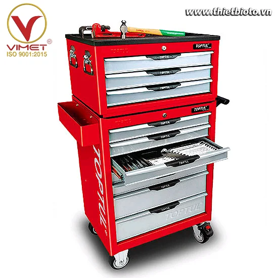 Tủ đồ nghề 2 tầng 10 ngăn Toptul 333 chi tiết TOPTUL