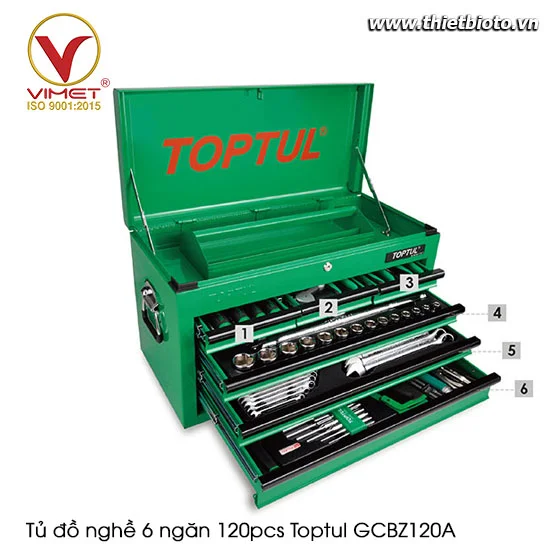 Tủ đồ nghề 7 ngăn 120 chi tiết TOPTUL GCBZ120A