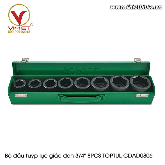 Bộ đầu tuýp lục giác đen 3/4" 8PCS TOPTUL GDAD0806
