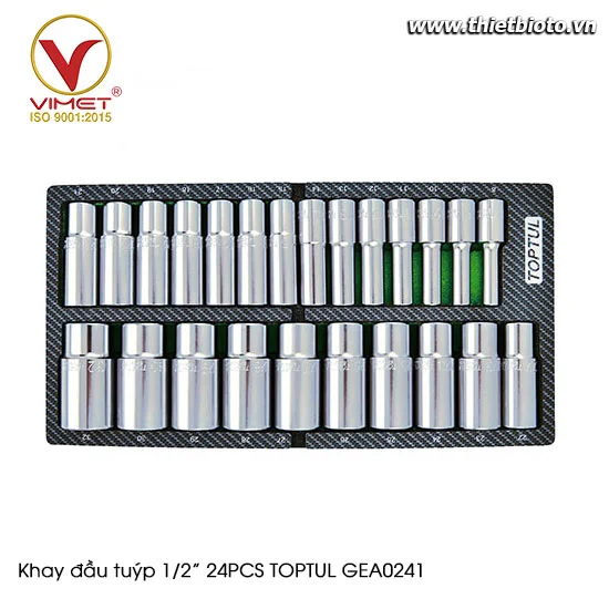 Khay đầu tuýp 1/2” 24PCS TOPTUL GEA0241