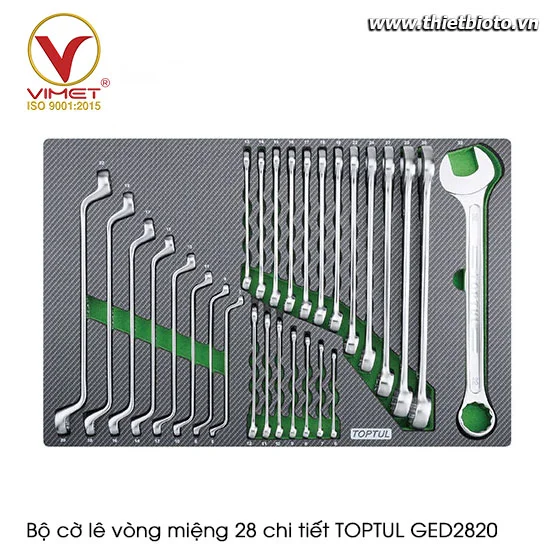 Bộ cờ lê vòng miệng 28 chi tiết Toptul GED2820