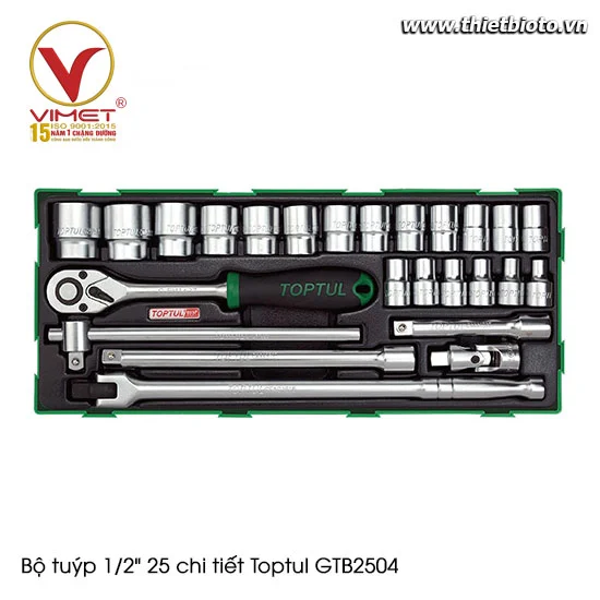 Bộ tuýp 1/2" 25 chi tiết Toptul GTB2504