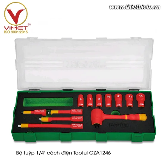 Bộ tuýp 1/4" cách điện Toptul GZA1246