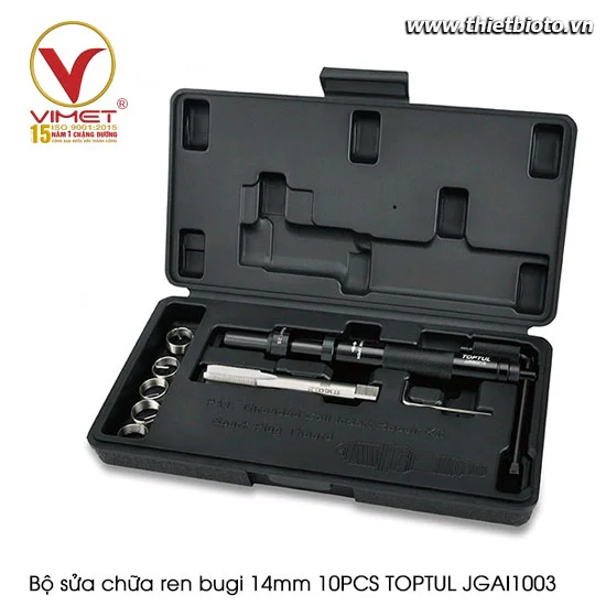 Bộ sửa chữa ren bugi 14mm 10PCS TOPTUL JGAI1003