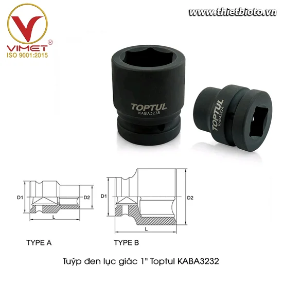 Tuýp đen lục giác 1" TOPTUL KABA3232